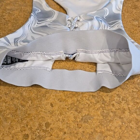 White Gray Marble Lace-Up Bralette Sports Bra Pink Victorias Secret Small Women - Picture 15 of 16